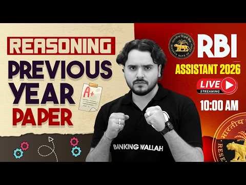 RBI Assistant Reasoning 2026 | RBI Assistant Previous Year Question Paper | by Vidhu Sir