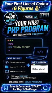 Your First PHP Program | Hello World in PHP | Episode 03