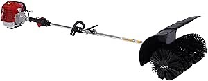 Power Broom Sweeper, 52cc 2 Stroke Gas Power Hand Held Broom Cleaner Tools Kit Power Brush for Driveway Turf Lawns Artificial Grass Cleaning