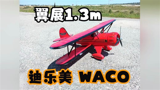 迪乐美Dynam WACO 像真机翼展1.3m遥控双翼泡沫电动航模固定翼