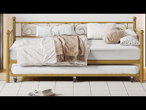 IDEALHOUSE Twin Daybed with Trundle, Metal Trundle Bed, Sofa Bed Frame Review