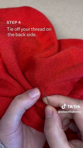 Repairing a moth hole is easier than you may think. All you need is some scissors and matching thread. Learn more about how to keep pesky clothes moths at bay with our link in bio— and save this for when all else fails. (Pause as needed). #mendingtutorial #mending