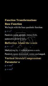 Understand Parabola Transformations Visually | y = a(x+b)² + c #mathvisionstudio#parabola#math