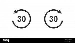 30 seconds rewind and fast forward icons with circle arrows. Round repeat and next buttons isolated on white background. Audio or video player playback elements. Vector graphic illustration Stock Vector Image & Art - Alamy