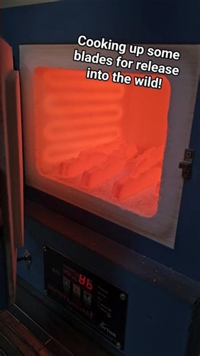 Heat treating in the Paragon Kiln, next up is handles and sheathes in preparation for release!