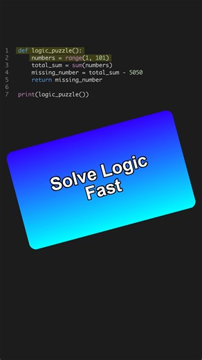 Puzzle solved! Find missing numbers fast with Python arithmetic. 🧩💡 --- Get the Python for AI course 6 projects at the link in bio. 🐍