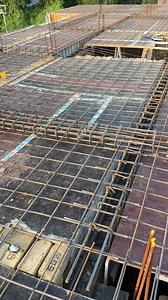 Slab reinforcement in progress at one of our House Construction Sites 🏠 | The Dynamic Engineers.