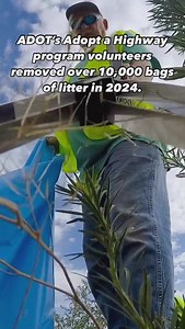 Volunteers with the ADOT’s Adopt a Highway program helped keep our state grand in 2024 by removing 10,400 bags of litter. Representing 871 volunteer groups, 7,686 of these dedicated individuals participated in Adopt a Highway cleanups last year, mainly outside of Arizona’s metropolitan areas. | Arizona Department of Transportation