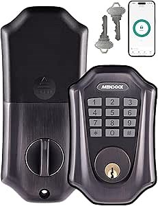 Keyless-Entry Deadbolt Smart Lock: UF01 GreenShield Digital Exterior Locks for Front Door, Touch-Control Keyless Door Lock with Keypad Smartphone Control, Waterproof IP54 (Venetian Bronze)