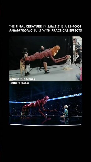 The Creature in This Scene Is a Real Animatronic Puppet.|🎬: Smile 2 (2024)|
