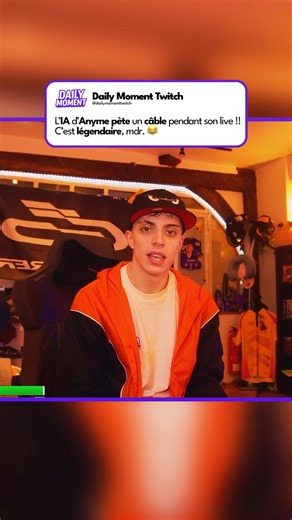Daily Moment Twitch on Instagram: "Moment culte sur le live d’Anyme : son IA perd totalement le contrôle, provoquant une scène aussi chaotique qu’hilarante. ➡️ Suivez @dailymomenttwitch pour plus d’actualités et de moments légendaires de la scène Twitch."