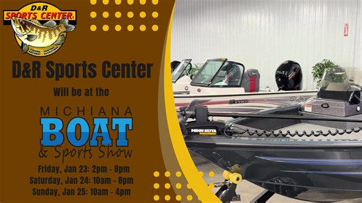 Kick off the 2026 Boating Season this weekend! 🚤⚓️ D&R Sports Center is taking over the Michiana Boat & Sports Show in South Bend! Come see the latest 2026 has to offer ‼ 🗓️ This Weekend: Jan 23-25 📍 South Bend Century Center Don't wait for summer—lock in your boat now and be ready for the water🎣 Details - https://michianaboatshow.com/ | D&R Sports Center