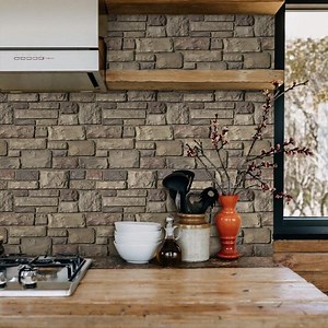 Rustic Brown 3D Stone Wall Panels: Peel and Stick PVC Veneers (10pcs 12"x12") - Etsy