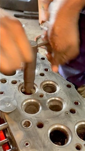 Damage head Valve boring by hand old mechanic #head #valve #boring #demange #restore #repair #viral