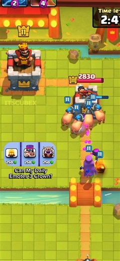 Can My Daily Emotes 3 Crown? #clashroyale #emote #crshorts #royalhogs #motherwitch #firespirit