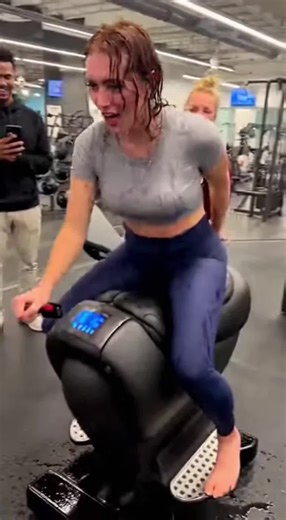 Beautiful Woman Riding a Rocking Horse