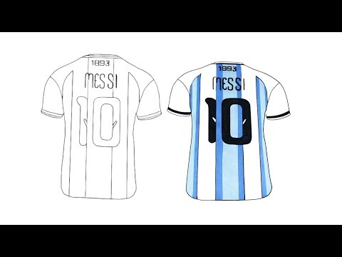 How to draw Leo Messi jersey. 🟦⬜🟦