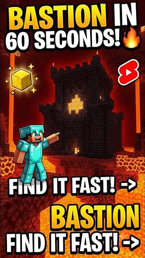 How to Find Bastion in 60 Seconds! 🧭🔥 #minecraft #gaming