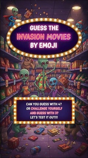 GUESS 3 ALIEN INVASION MOVIES BY EMOJI! 👽🎬Can you do it with 4... or 3? #Shorts