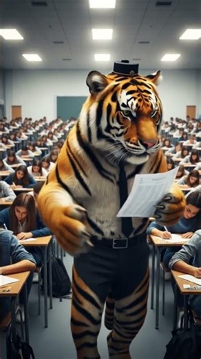 Tiger doing invigilator work