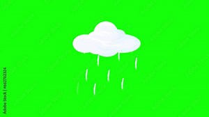 Vector cartoon raining clouds on green screen. They will bring your character designs to life. Seamless loop animation