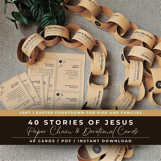 Easter Countdown Paper Chain: Stories of Jesus Lent Calendar for Christian Kids & Families - Etsy UK