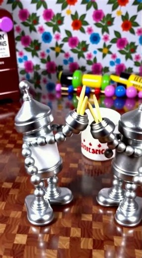 A stop motion of a salt shaker and a pepper shaker #ai #funny #brainrot