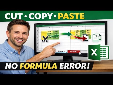 Excel Cut Copy Paste Tutorial | Move & Copy Data Between Sheets with Formulas (Beginner Guide)