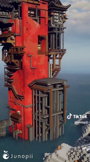 Minecraft Spirited Away inspired Japanese Bathhouse - You can get the schematic/blueprint to recreate this build in your own world at the link in my bio :) #minecraftbuild #minecraftbuilding #minecraft #fypシ