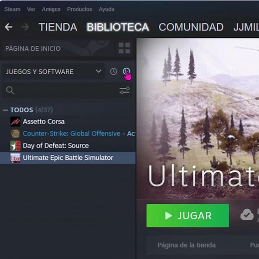 Cómo ver solo los juegos descargados e instalados (Listos Para Jugar) en STEAM.