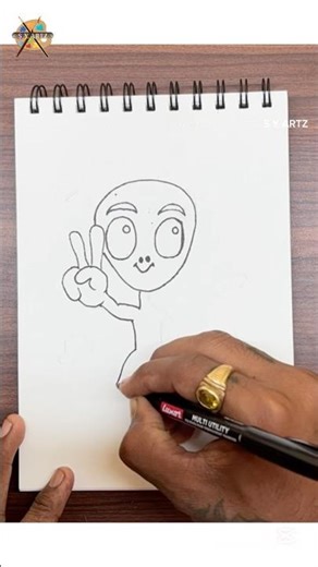 Cute Alien 👽 #artshorts #drawing #drawing4kids #youtubeshorts #ytshorts #shortsfeed #alien