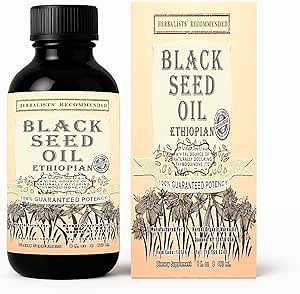 Ethiopian Black Seed Oil 8oz – Cold Pressed Nigella Sativa | High Thymoquinone 3.45% Black Cumin Seed Oil | 100% Pure Unrefined Liquid | Immune, Skin, Hair & Digestive Support | Glass Bottle