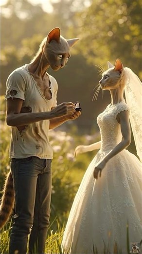 Meow 🐱 Finally Buys the Wedding Ring for His Love 💍 | Part 1 #cat #ai #shorts