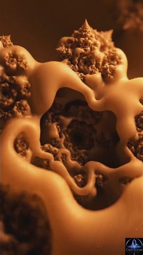 Surreal Golden Mandelbulb Fractal Animation | Organic 3D Geometric Journey