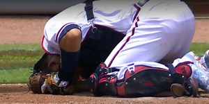 Suzuki avoids serious injury when hit by bat