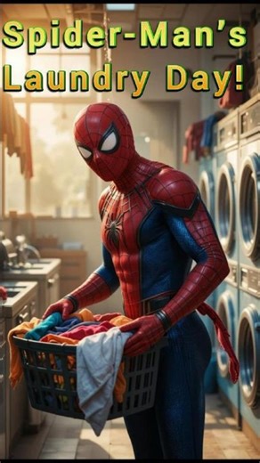 Spider-Man’s Laundry Day! 🕷️🤣 Funny Marvel Superhero Parody