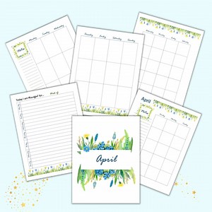 Printable April Planner Pages for US Letter and Happy Planner Classic