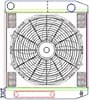 Griffin Radiators CU-58182-TS: MegaCool ComboUnit Universal Fit Radiator and Fan Dual Pass Crossflow Design 22" x 19" with Transmission Cooler - JEGS