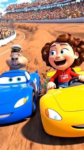 Capybara’s Blue Car Gets Sabotaged… But He Still Wins the Race 🏁😱 #capybara