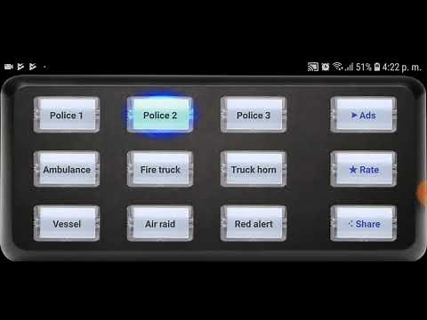 Police siren sound, horns and emergency sounds box "Siren sounds app"