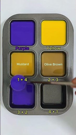 The combination of 2 opposite colors: Purple + Yellow #asmr #colormixing #mix #colors #mixing