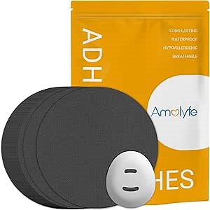 Dexcom G7 Overpatches, 20 pcs Waterproof Dexcom Stelo Adhesive Patches, 1 pc Reusable Protective CGM Sensor Cover, Breathable, Long-Lasting, Hypoallergenic, No Residue on Dexcom G7 (Black)