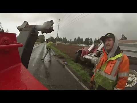 Catastrophic Tire Fail Loaded Dump Truck