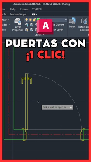 🚪Hoy te enseñaré a dibujar puertas en AutoCAD fácil y rápido con el comando YQARCH. #autocad #autocad2d #autocaddrawing #autocadarchitecture #autocaddesigning #autocadtutorial #autocadplan #autocadtraining #yqarch | Arqvis