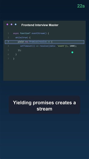 Async Generators: Real-Time Data Streaming Trick | Interview Hack | Frontend Interview #shorts
