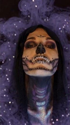 Glam Skull Makeup Using Stickers! #Makeup #sfx #skull