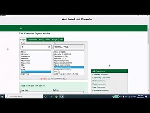 How to create a web based unit converter with Visual Studio C#