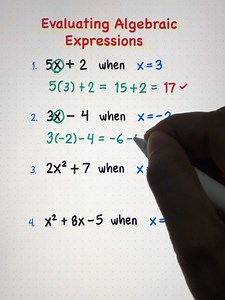 1.3K views · 115 reactions | EVALUATING ALGEBRAIC EXPRESSIONS‼️ #math #mathlove | Math Love | Facebook