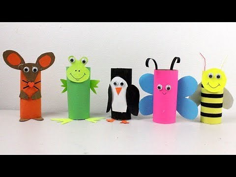 5 Easy Paper Roll Crafts |Cute Animals Toys for Kids To Do At Home