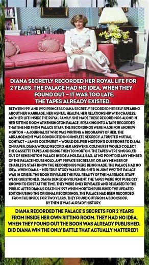 Diana secretly recorded the Palace for 2 years. They had no idea. By the time they found out it...